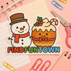 Snowman & Christmas Pudding Fabric Sticker