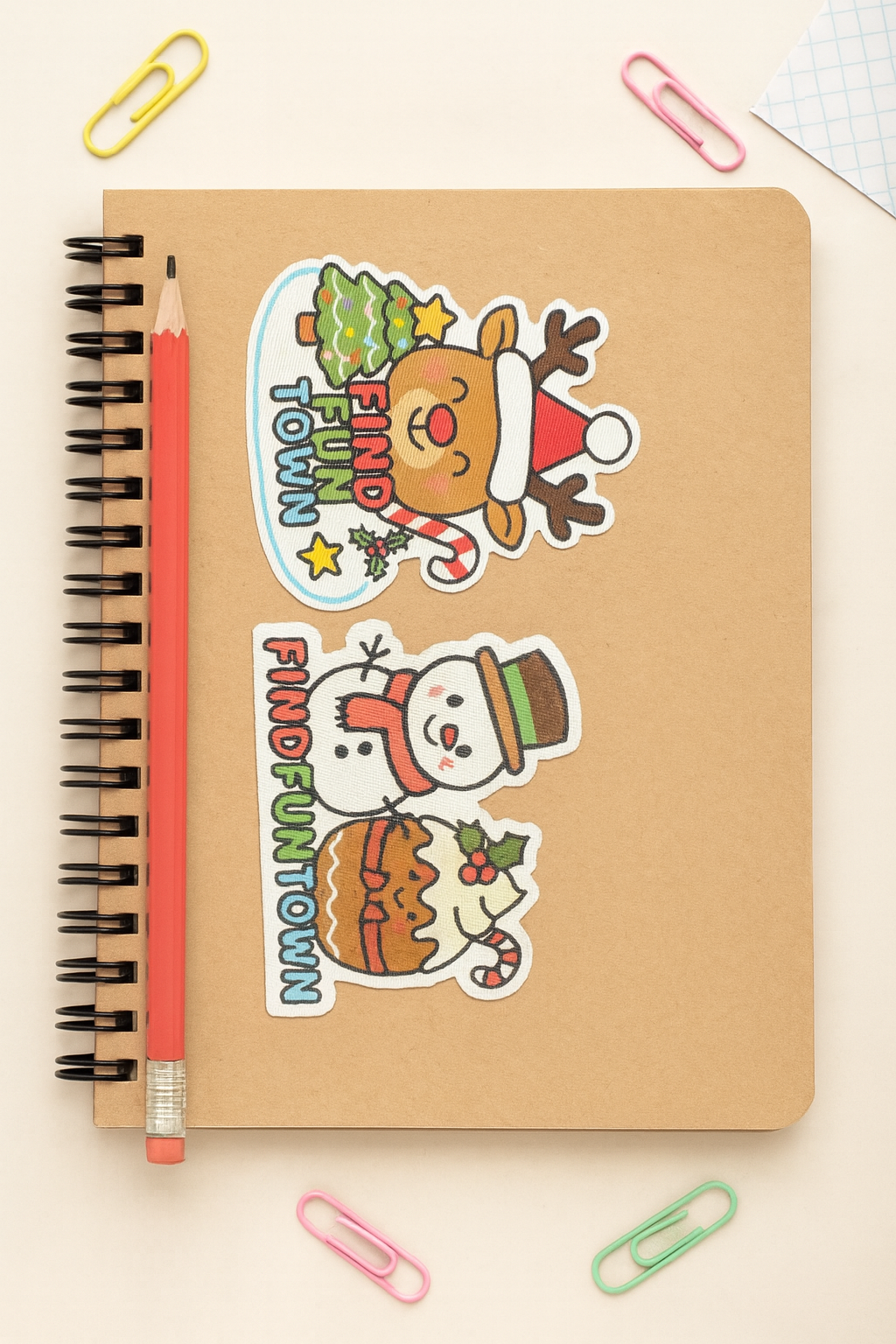 Holiday Reindeer Fabric Sticker