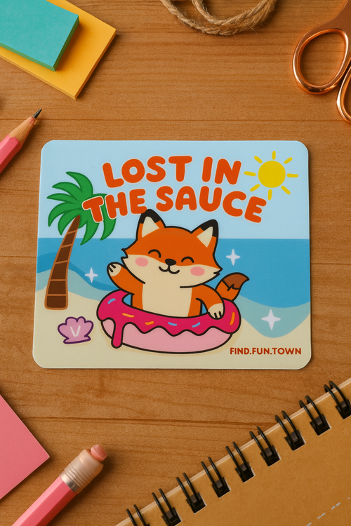 "Lost in the Sauce" Beach Fox Sticker
