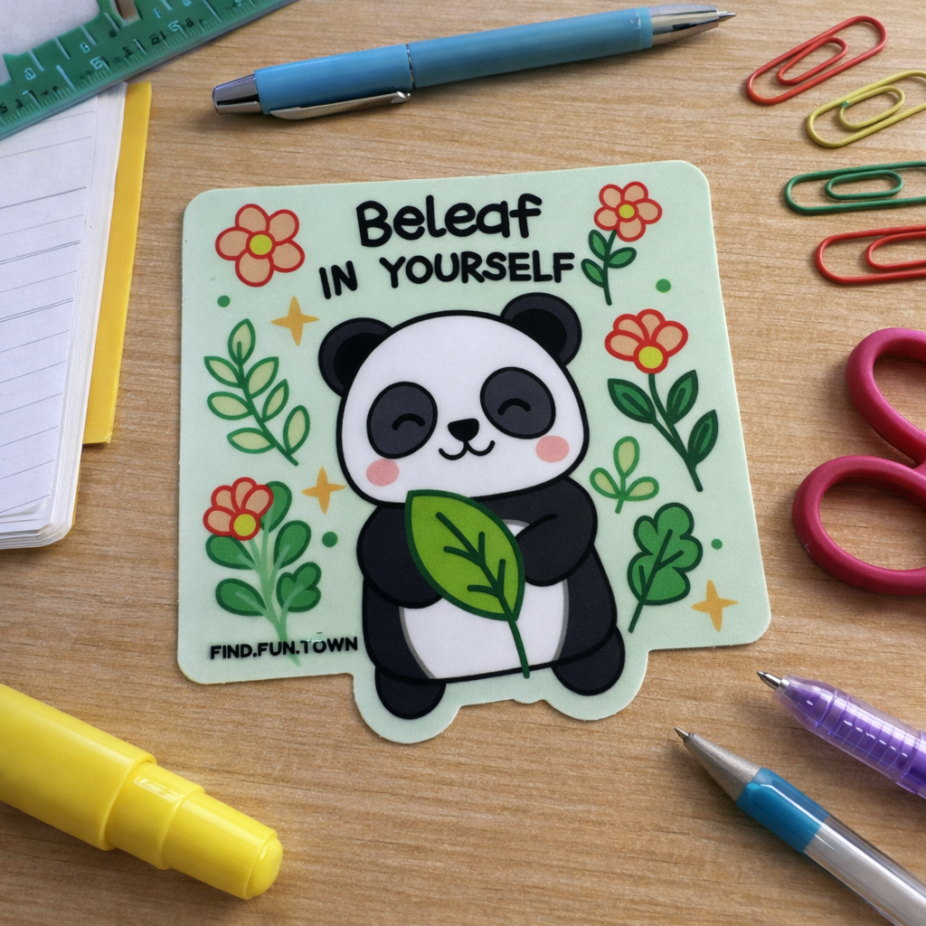 Panda "Beleaf in Yourself" Motivational Sticker