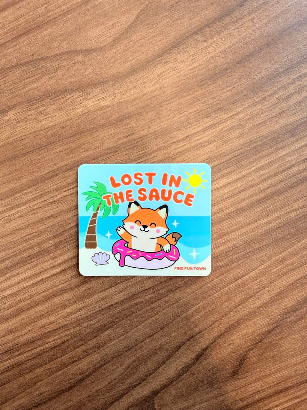 "Lost in the Sauce" Beach Fox Sticker