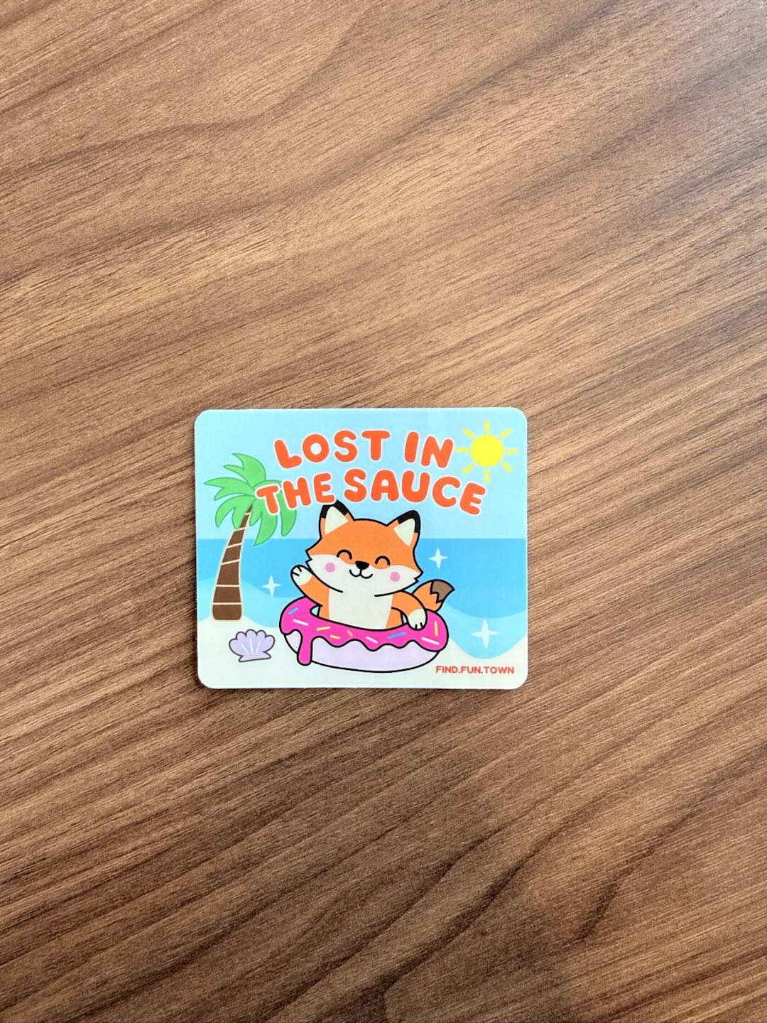 "Lost in the Sauce" Beach Fox Sticker
