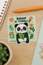 Panda "Beleaf in Yourself" Motivational Sticker