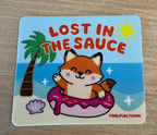 "Lost in the Sauce" Beach Fox Sticker