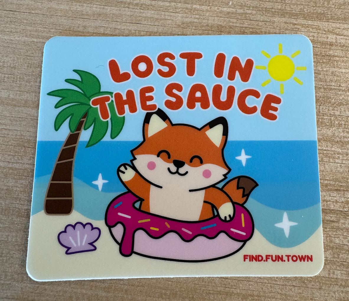 "Lost in the Sauce" Beach Fox Sticker