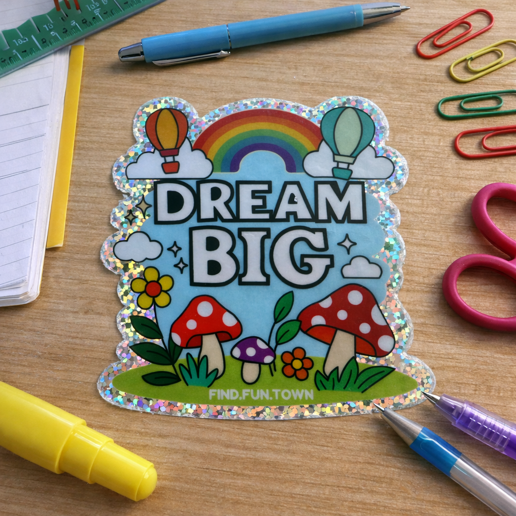 "Dream Big" Glitter Sticker