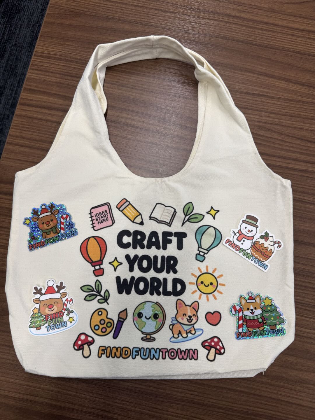 Craft Your World Tote Bag + Holiday Sticker Bundle