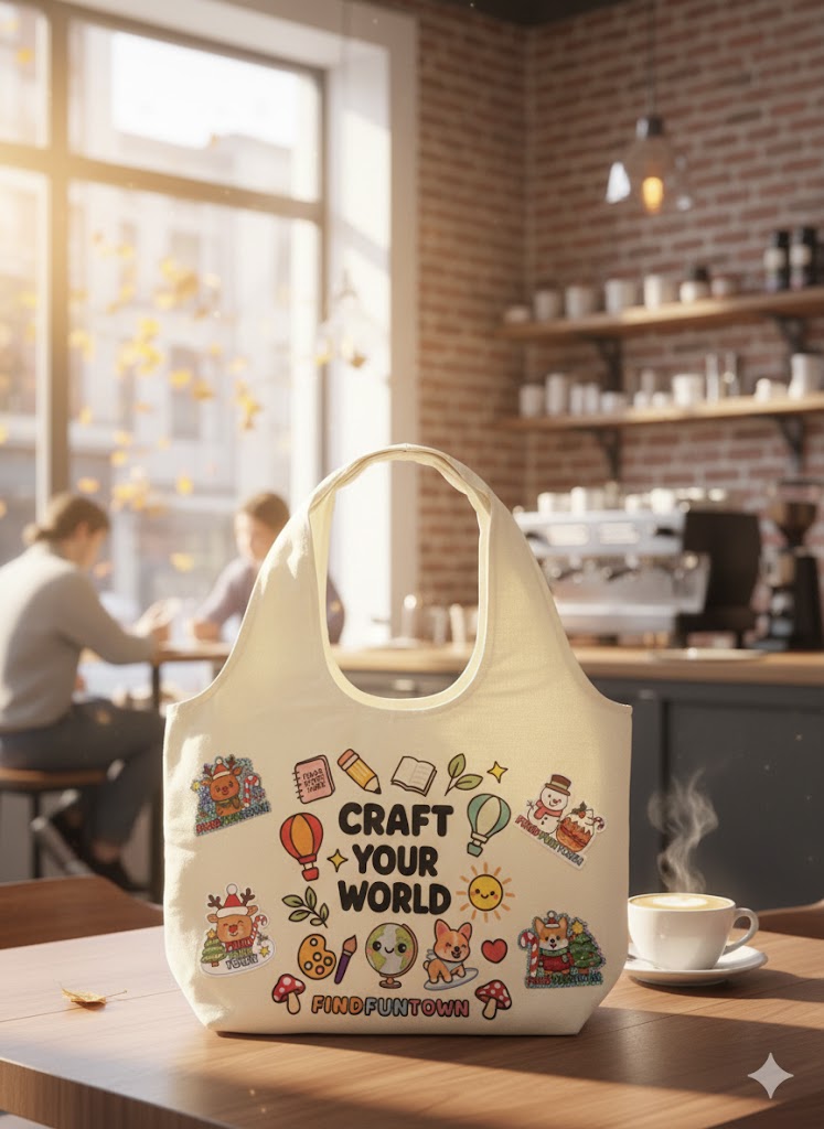 Craft Your World Tote Bag + Holiday Sticker Bundle