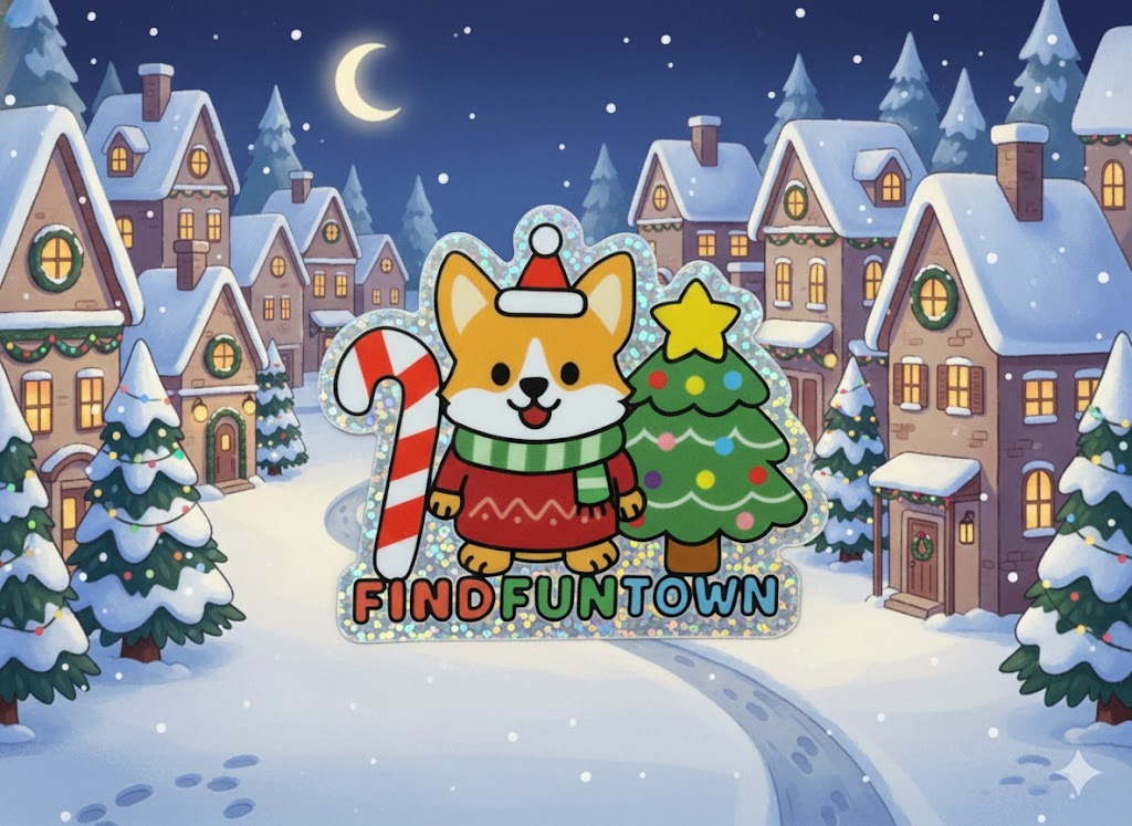 Holiday Corgi Glitter Sticker
