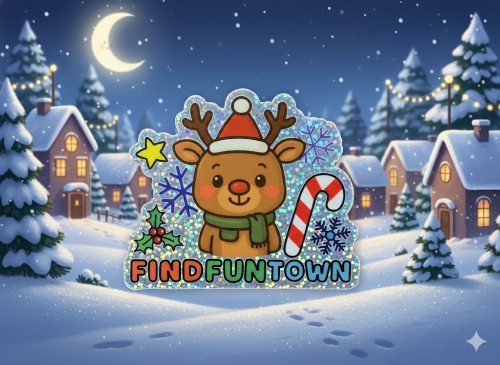 Holiday Reindeer Glitter Sticker